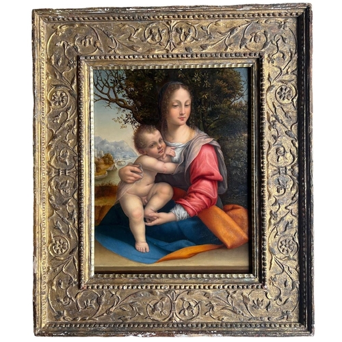 322 - CIRCLE OF CESARE DA SESTO, SESTO CALENDE, 1477 - 1523, MILAN, OIL ON PANEL
Madonna and child before ... 