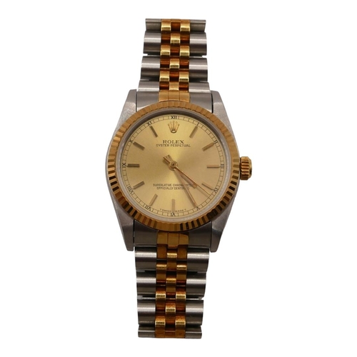 2 - ROLEX, OYSTER PERPETUAL, A 1993 LADIES’ WRISTWATCH, MODEL NUMBER 67513 Stainless steel and gold shel... 