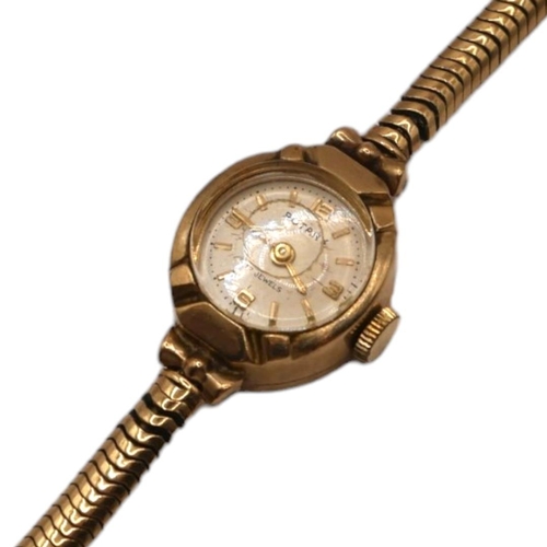 3 - ROTARY, A VINTAGE 9CT GOLD LADIES WRISTWATCH
Having 17 jewel mechanical movement and stylised cable ... 