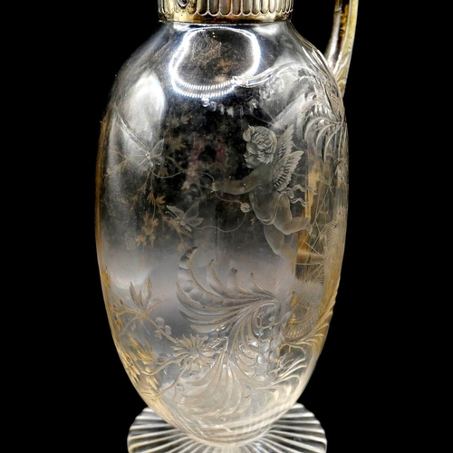 66 - CHARLES EDWARDS, A LATE 19TH CENTURY VICTORIAN SILVER TOPPED CLARET JUG, HALLMARKED LONDON, 1898
Hav... 