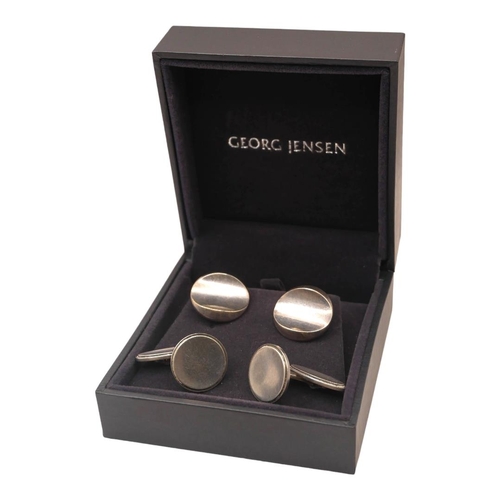 7 - GEORG JENSEN, A PAIR OF DANISH SILVER CUFFLINKS, DESIGNED BY HENRY PILSTRUP. MARKED ‘54’, D-20MM, 13... 