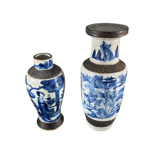 124 - TWO LATE 19TH/EARLY 20TH CENTURY CHINESE EXPORT QING DYNASTY VASES FROM THE NANKIN REGIONThe largest... 