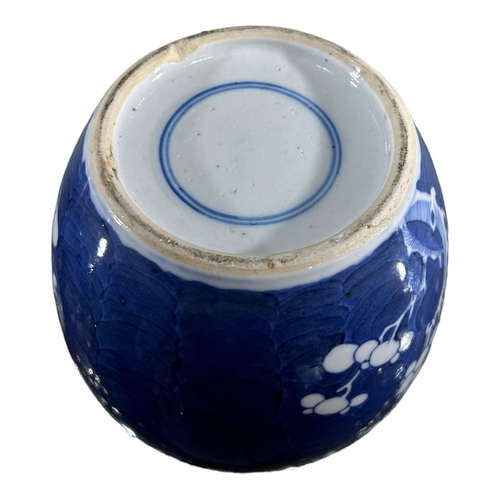 155A - A CHINESE FAMILE JUAN CYLINDRICAL POT, TOGETHER WITH TWO CHINSE GINGER JARS Blue and white ginger ja... 