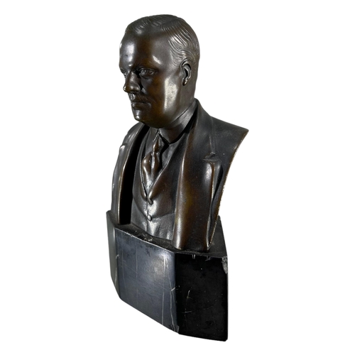 179 - S. STROBL, 1928, A 20TH CENTURY BRONZE BUST OF LORD ROTHERMERE RAISED UPON MARBLE PLINTHSigned ‘S. S... 