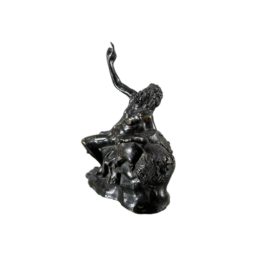 180 - AFTER CLODION, 19TH CENTURY BRONZE FIGURE OF BACCHUSReclining on lion skin with one hand point to sk... 