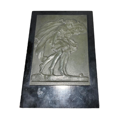 200A - A 20TH CENTURY ITALIAN BRONZE PLAQUE SHOWING TWO FIGHTING CENTAURS, COMMEMORATING MATERA GYMNASTICS ... 