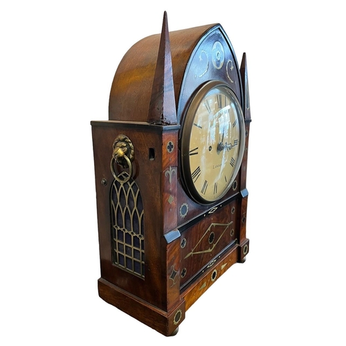 255 - GEORGE ORPWOOD, A 19TH CENTURY REGENCY PERIOD MAHOGANY, EBONY AND BRASS INLAID BRACKET CLOCKThe eigh... 