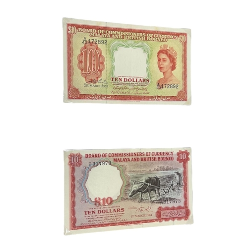 96B - TWO BOARD OF COMMISSIONERS OF CURRENCY, MALAYA AND BRITISH BORNEO $10/TEN DOLLAR BANKNOTES
21st Marc... 