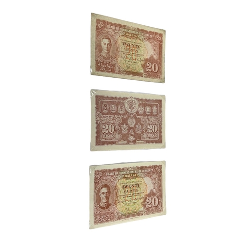 99A - SIX BOARD OF COMMISSIONERS OF CURRENCY MALAYA 20CENT BANKNOTES
Six Board of Commissioners of Currenc... 