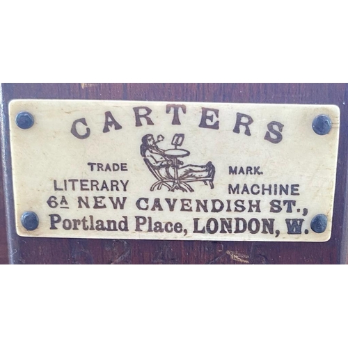 227 - CARTER'S LITERARY MACHINE, A VICTORIAN ADJUSTABLE READING TABLEThe mahogany circular top with brass ... 