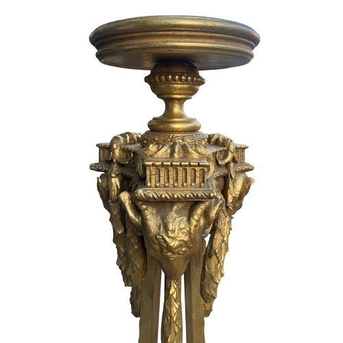 272 - MANY OF ROBERT ADAM, A PAIR OF 19TH CENTURY NEOCLASSICAL DESIGN CARVED GILTWOOD TORCHERE STANDS
The ... 