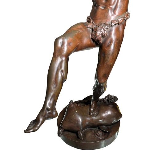 187A - AFTER EUGENE LOUIS LEQUESNE, 1815 - 1887, A LATE 19TH/EARLY 20TH CENTURY LARGE PATINATED BRONZE FIGU... 