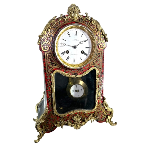 274 - A 19TH CENTURY FRENCH TORTOISESHELL AND BOULLE WORK BRACKET CLOCK
The circular enamel dial and eight... 