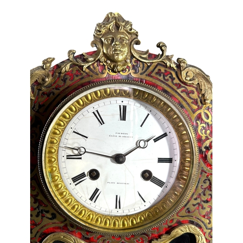 274 - A 19TH CENTURY FRENCH TORTOISESHELL AND BOULLE WORK BRACKET CLOCK
The circular enamel dial and eight... 