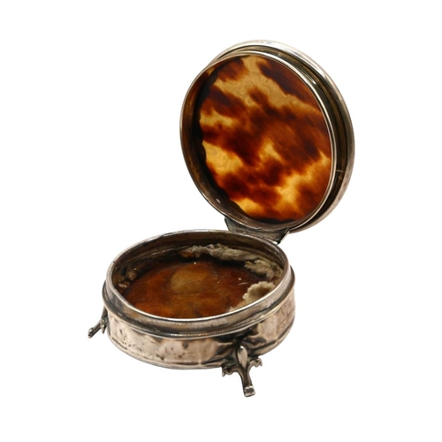 49 - MAPPIN & WEBB, AN EARLY 20TH CENTURY SILVER AND TORTOISESHELL HINGED TRINKET BOX, HALLMARKED BIRMING... 