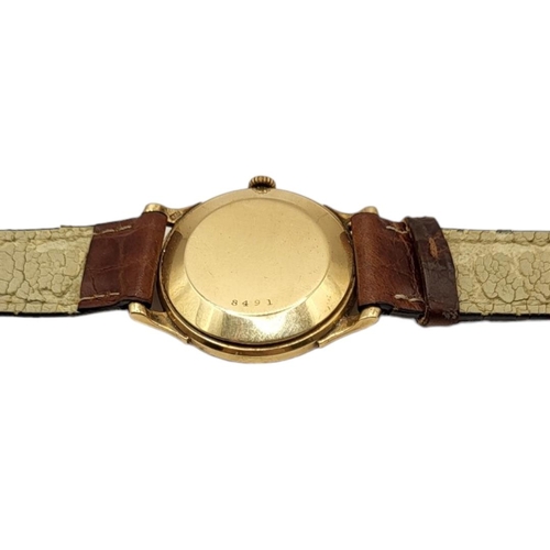 39 - JAEGER LECOULTRE, A MID CENTURY 9CT GOLD CASED GENTLEMEN’S WRISTWATCH
Having Arabic numeral and bato... 