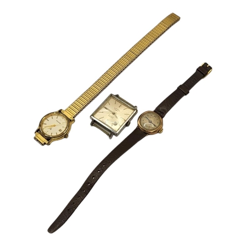 40 - AN EARLY 20TH CENTURY 9CT GOLD CASED WRISTWATCH
Together with Rotary Incabloc and one other, a 9ct g... 