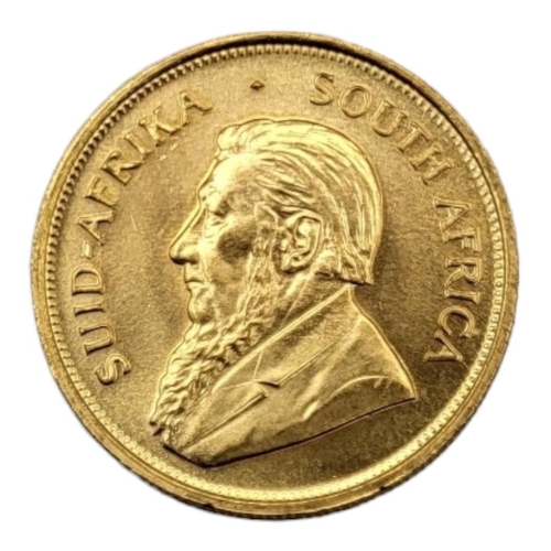 5 - SOUTH AFRICAN 1975 ONE OUNCE GOLD KRUGERRAND
Bust of Paul Kruger facing left, springbok walking righ... 