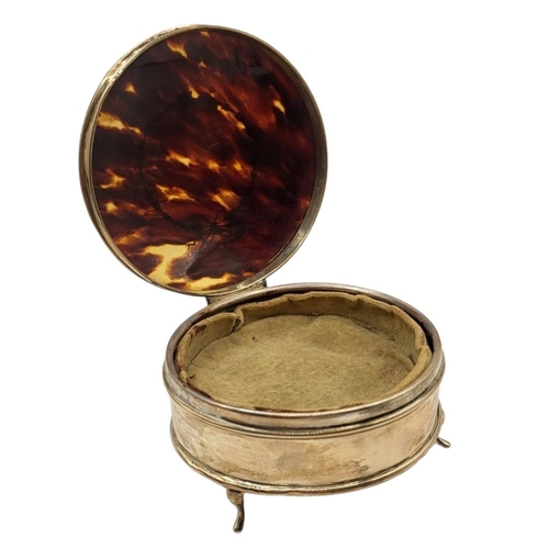 67 - A LARGE SILVER AND TORTOISESHELL HINGED BOX, HALLMARKED BIRMINGHAM, 1919, TOGETHER WITH VICTORIAN SI... 