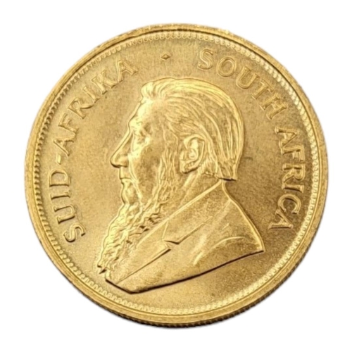 9 - SOUTH AFRICAN 1975 ONE OUNCE GOLD KRUGERRAND
Bust of Paul Kruger facing left, springbok walking righ... 