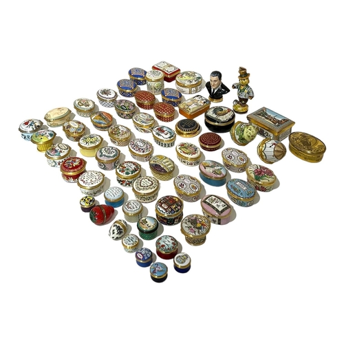 159 - HALCYON DAYS, A LARGE COLLECTION OF FIFTY EIGHT ENAMEL TRINKET BOXES
Depicting various subjects to i... 