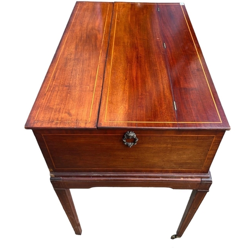 230 - JOHN BROADWOOD AND SONS, LONDON, 1790, A MAHOGANY AND INLAID SPINNET (CONVERTED TO A WRITING TABLE)
... 