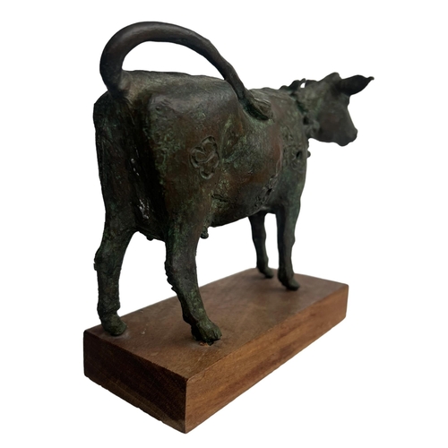 238 - FRANK ROPER, M.B.E., BRITISH, 1914 - 2000, BRONZE SCULPTURE OF A COW
Raised on a plinth base.
(h 14c... 