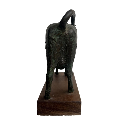 238 - FRANK ROPER, M.B.E., BRITISH, 1914 - 2000, BRONZE SCULPTURE OF A COW
Raised on a plinth base.
(h 14c... 