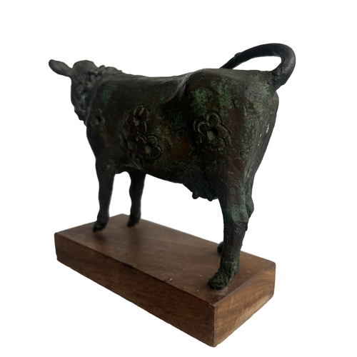 238 - FRANK ROPER, M.B.E., BRITISH, 1914 - 2000, BRONZE SCULPTURE OF A COW
Raised on a plinth base.
(h 14c... 