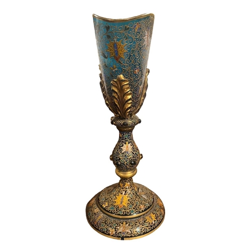 162A - A DECORATIVE MOSER BOHEMIAN ENAMELLED AND GILT GLASS GOBLET 
Decorated with mythical beast.
(h 32.5c... 