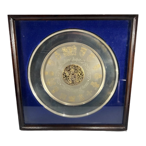 46A - YORKSHIRE MINT, FRAMED LIMITED EDITION COMMEMORATIVE SILVER CHARGER, DECORATED WITH COLLEGE OF ARMS,... 