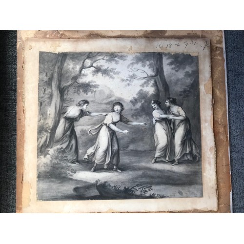 260A - AFTER ANGELICA KAUFFMANN R.A. 1744-1807, RURAL SPORTS, CIRCA LATE 18TH CENTURY EN-GRISAILLE WATERCOL... 