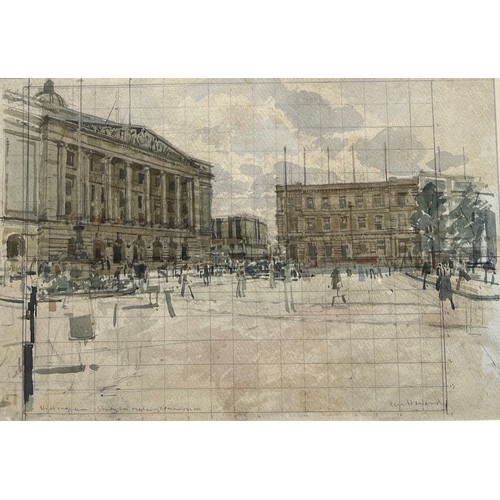 251 - KEN HOWARD (BRITISH 1932-2022), WATERCOLOUR NOTTINGHAM STUDY FOR MILITARY COMMISSION
Inscribed lower... 