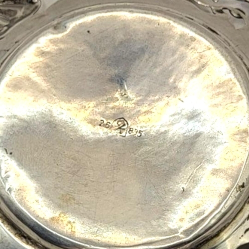 14 - GEORG KRAMER, A 20TH CENTURY SILVER & AMBER DISH, FISCHLAND PATTERN
Having pierced and chased seagul... 