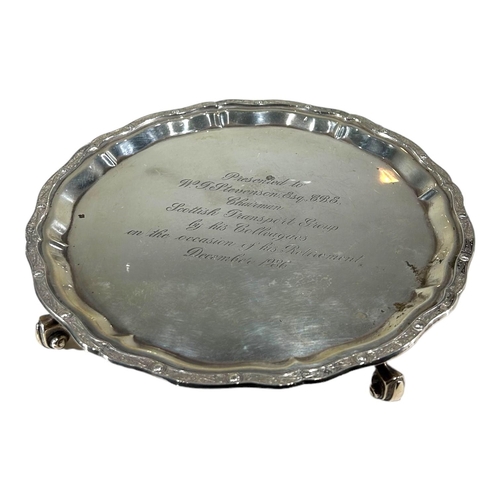 4 - J.B. CHATTERLEY & SONS LTD, A VINTAGE SILVER CARD TRAY, HALLMARKED BIRMINGHAM, 1983
Chased Celtic st... 