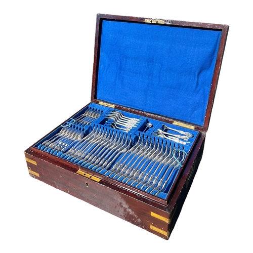1 - JOHN ROUND & SON LTD, A CASED VICTORIAN SILVER CANTEEN OF CUTLERY, 82 PIECES, HALLMARKED SHEFFIELD, ... 