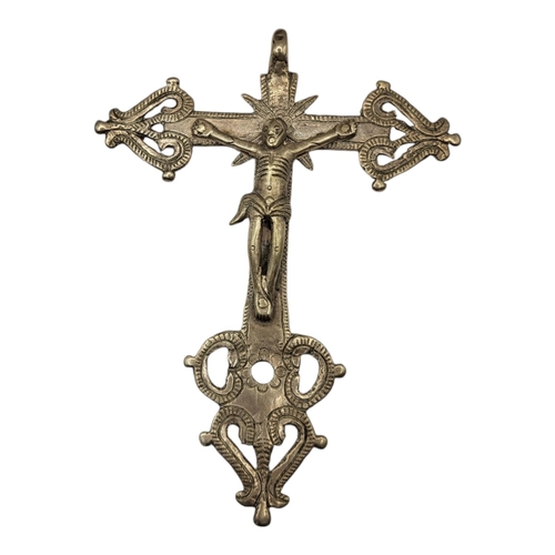 226 - A LATE 18TH/EARLY 19TH CENTURY SOUTH AMERICAN SPANISH COLONIAL SILVER CRUCIFIX
Together with a 19th ... 