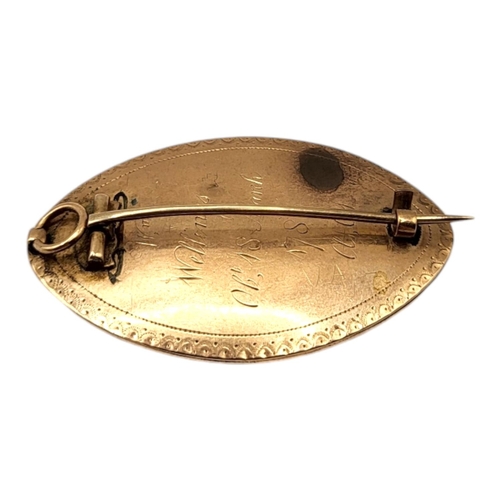 65 - AN 18TH CENTURY GEORGE III ROSE METAL MEMENTO MORI BROOCH/PENDANT, ROSE METAL TESTED AS 9CT GOLDNav... 