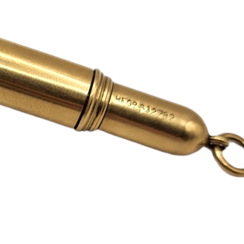 91 - ASPREY & CO. LTD., A GEORGE V 9CT GOLD PROPELLING PENCIL, HALLMARKED LONDON, 1922Reg number 632782.... 