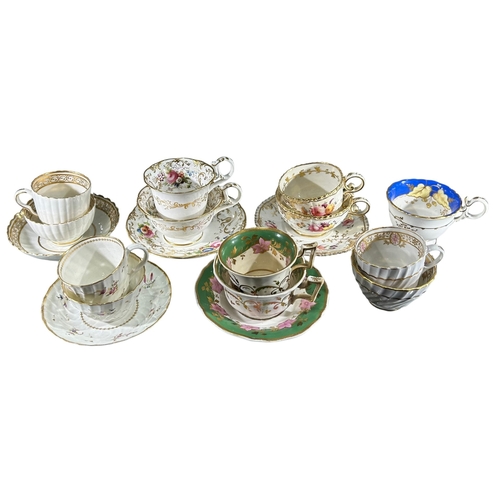 192 - A COLLECTION OF FIVE 18TH/19TH CENTURY CUPS AND SAUCERS
To include an 18th Century Caughley Works, S... 