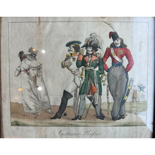 213 - THREE 19TH CENTURY CARICATURE COLOURED ETCHINGS PRINTS
To include Godefroy, Adrien, 1777 - 1865, Dis... 