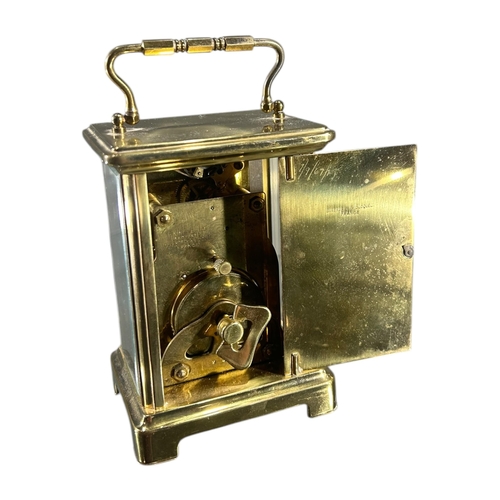 100 - DUVERDREY & BLOQUEL, AN EARLY 20TH CENTURY FRENCH GILT BRASS CARRIAGE CLOCK
Having white enamel dial... 