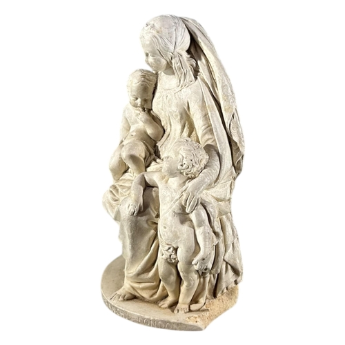 101 - AFTER THE ANTIQUE, MANNER OF GIOVANI FRANCHI, PLASTER CAST FIGURAL SCULPTURE OF MADONNA WITH CHILD A... 