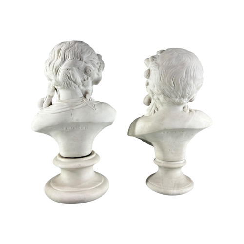 105 - MANNER OF COPELAND, A PAIR OF LATE 19TH CENTURY PARIAN BUSTS
Titled ‘Spring’ and ‘Summer’, raised on... 