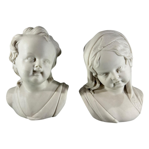 105 - MANNER OF COPELAND, A PAIR OF LATE 19TH CENTURY PARIAN BUSTS
Titled ‘Spring’ and ‘Summer’, raised on... 