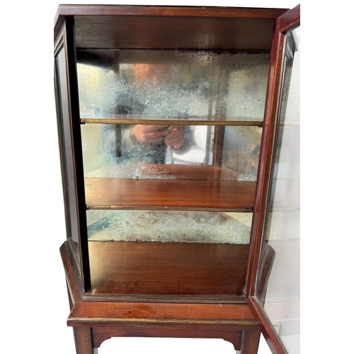 3 - A PAIR OF LATE 19TH CENTURY ENGLISH MAHOGANY AND GILT METAL MOUNTED GLAZED DISPLAY CABINET ON STANDS... 