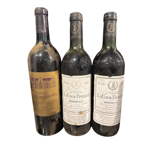 57 - CHÂTEAU CANTENANC BROWN. BOTTLE OF 2001 MARGAUX, TOGETHER WITH SIX OTHER BOTTLES
Comprising two Chât... 