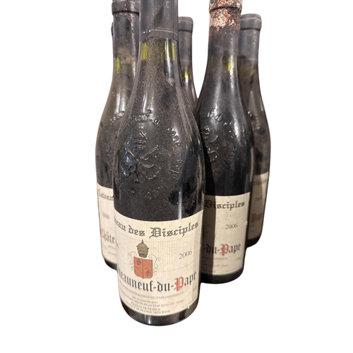 61 - CAVEAU DES DISCIPLES,  SIX BOTTLES OF 2006 AND ONE BOTTLE OF 2005 CHÂTEAUNEUF-DU-PAPE.