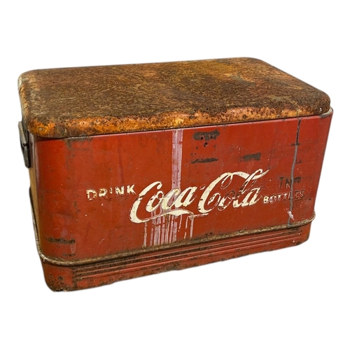 63 - ADVERTISEMENT INTEREST, A 20TH CENTURY COCA COLA DRINKS BOX/COOLER
Having aged patina with ‘Drink Co... 