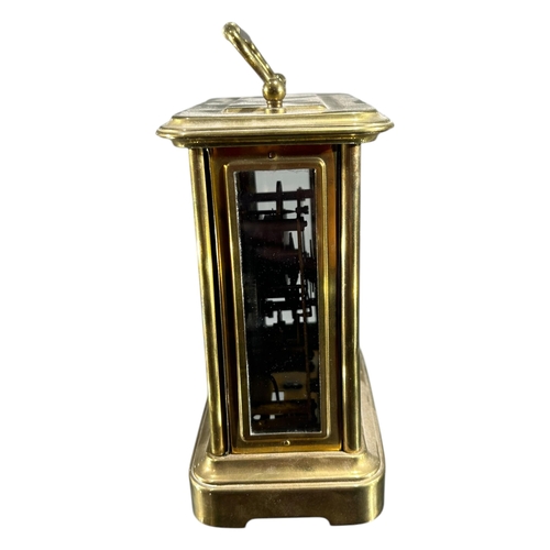 97 - ANSONIA CLOCK & CO., USA, AN EARLY 20TH CENTURY GILT BRASS CARRIAGE CLOCK
Together with an early 20t... 